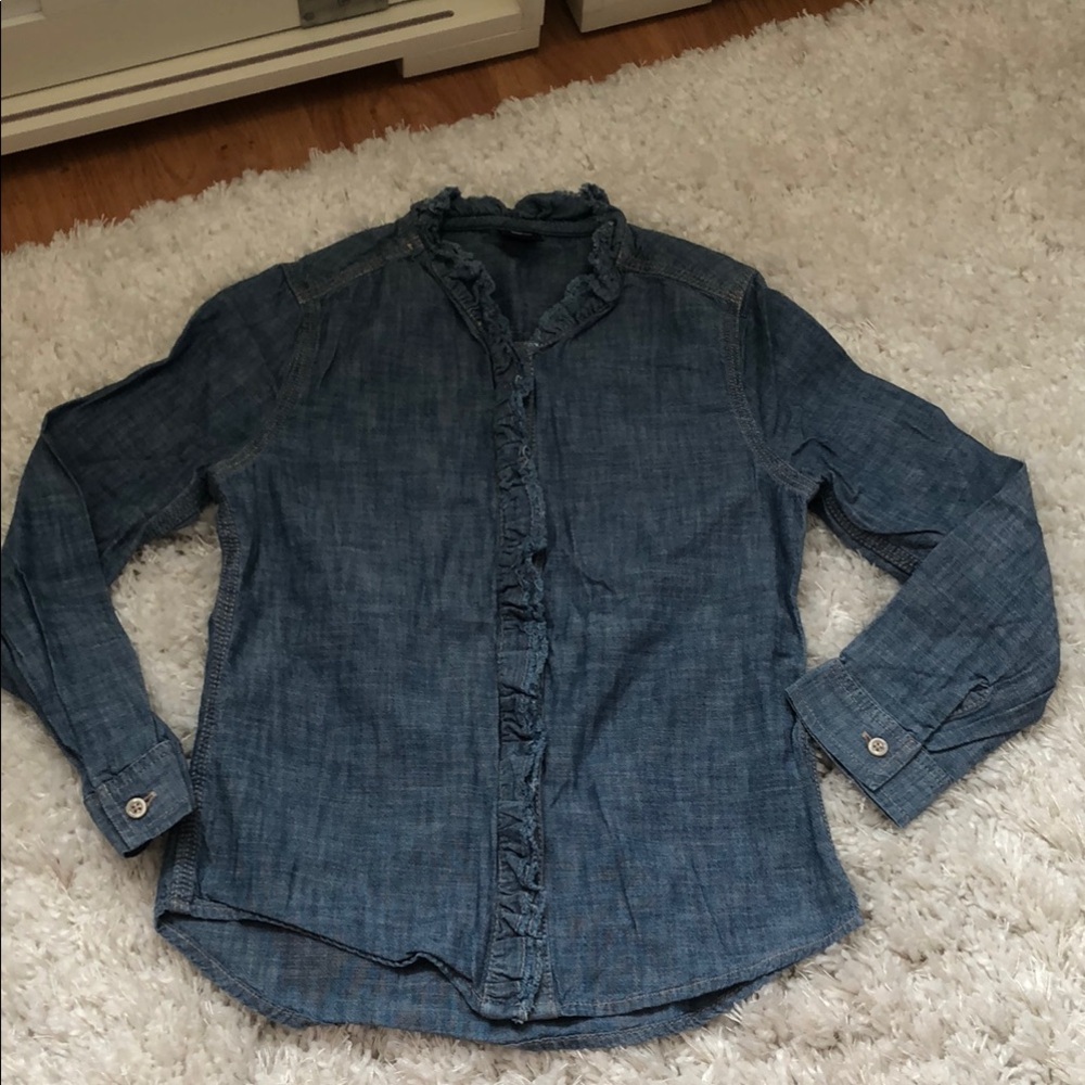 Gap Kids Blue Denim Button-Up Shirt S 6/7